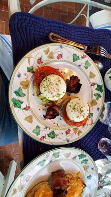 First meal at the bed & breakfast in Odessa, DE.  Super delicious!  Ready to take on the day.  This super sweet couple (