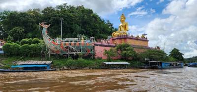 After lunch today was a boat ride down the Mekong River.  Got a picture of Myanmar, Laos and Thailand all in one picture