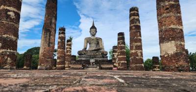 Spent the morning exploring the ruins of old Sukhothai.  Several ancient temples.  Udom brought us here in the morning b