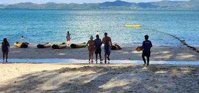 Our last stop was on an island.  I think it was Na Ka Island.  I'll confirm tomorrow.  This was an opportunity to canoe 