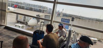 Last leg of our journey home after our Thailand vacation.  2 more hours.  Sad it's over but will be really happy to get 