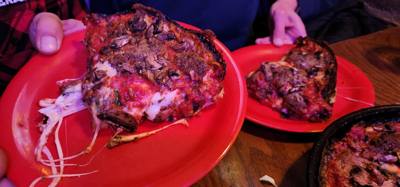 Hey Mindee, I think this is better than Lou Malnatis!  Not sure where Julie found this place but dang it was good.