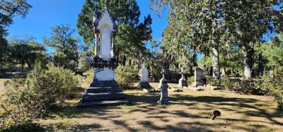 Yep, we're back in the cemeteries.  The age and wear on some of the headstones already makes it kinda creepy and beautif