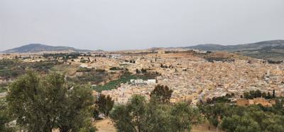 Views from the South Tower in Fes.  You can see all three parts off the city from here.