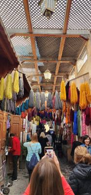 Shopping and lunch in the Fes Medina market.  Super crowded.  A few high pressure sales folks.  Lots to look at. Julie a
