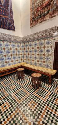Architecture, paintings, woodwork and other interesting and beautiful things in the Fes Medina market.