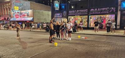 Hanging out on Beale Street.  Always fun things to experience.  Avery got to participate in one of the street shows.  Ha